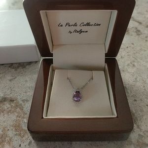 La perla collection, purple teardrop necklace